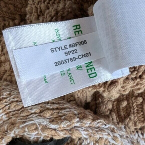 J. Crew Reversible Space Dyed Cardigan Sweater L Brown Tan Textured Puff Sleeve - Picture 7 of 7